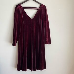 Burgundy Velvet Dress Torrid size 3